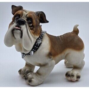 Realistic English Bulldog Resin Figure Dog Statue Sandicast Style Collectible
